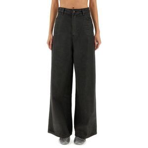 ALYSI Wide-Leg Denim Jeans Women BLACK Pants